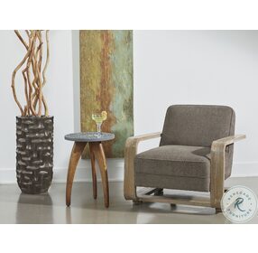 Roland Truffle And Distressed Ash Brown Accent Chair
