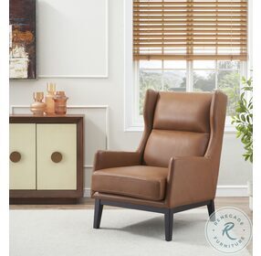 Boston Buckman Brown Leather Accent Chair