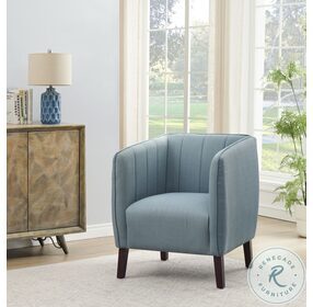 Florence Studio Blue Green And Espresso Accent Chair