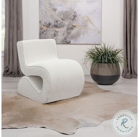 Ronea Cream Boucle Armless Curved Accent Chair