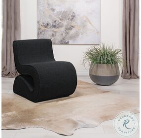 Ronea Charcoal Boucle Armless Curved Accent Chair