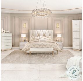La Rachelle Champagne King Upholstered Panel Bed