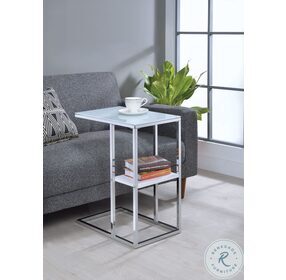 Daisy Chrome And White Accent Table