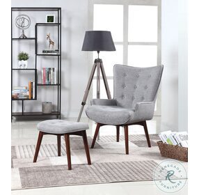 Willow Grey And Brown Accent Chair with Ottoman