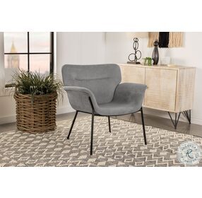 Davina Ash Grey Upholstered Flared Arms Accent Chair