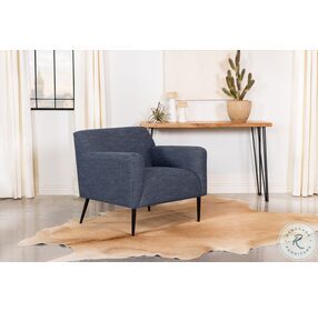 Darlene Navy Blue Upholstered Tight Back Accent Chair