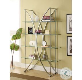 Larson Chrome And Clear Bookcase