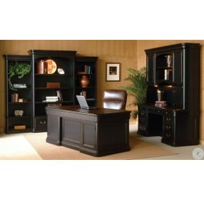 Louis Phillippe Black Executive Bookcase Set