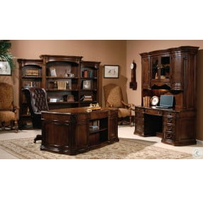 Old World Walnut Executive Bookcase Set