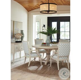 Newport Sailcloth Magnolia Extendable Round Dining Table By Barclay Butera