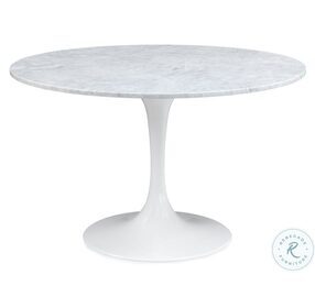 Dunham White Marble Top Round Dining Room Set