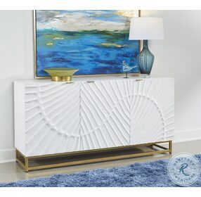 Addilyn Fallow White And Gold 3 Door Credenza