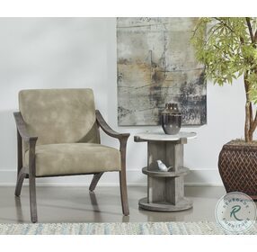 Kyla Lakeport White And Grey Chairside Table