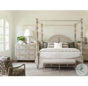 Malibu Burnished Sauternes And Dune Heathercliff Queen Poster Canopy Bed By Barclay Butera
