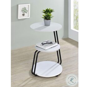 Hilly White And Black 3 Tier Side Table