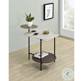 Ottilie White And Black 3 Tier Side Table