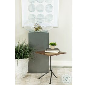 Heitor Dark Brown And Gunmetal Accent Table