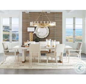 Carmel Winter White And Calais Brass Vista Extendable Dining Table