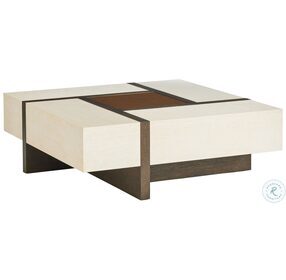 Carmel Winter White And Dark Mocha Canyon Links Square Occasional Table Set