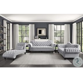 Rosalie Light Gray Velvet Sofa