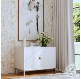 Langer Cottage White And Gold Cabinet