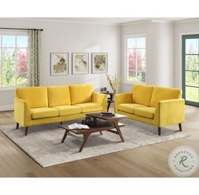 Tolley Yellow Velvet Sofa