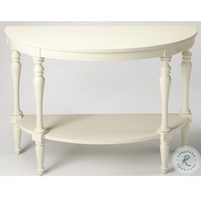 Masterpiece Amherst White Demilune Console Table