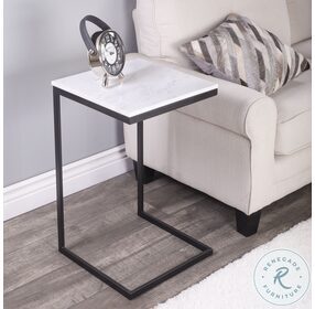 Lawler White and Black End Table