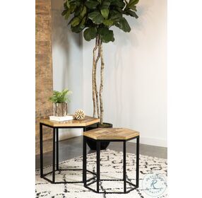 Adger Natural And Black 2 Piece Nesting Tables