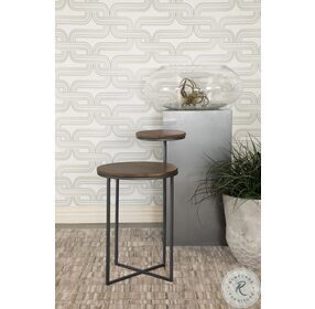 Yael Natural And Gunmetal Accent Table