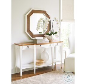 Laguna Linen White Headlands bow front Sideboard by Barclay Butera