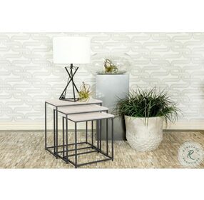 Caine White And Black 3 Piece Nesting Table