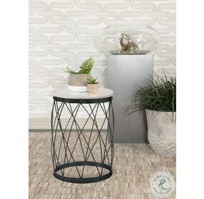 Tereza White And Black Accent Table