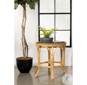 Antonio Natural Round Tray Top Accent Table