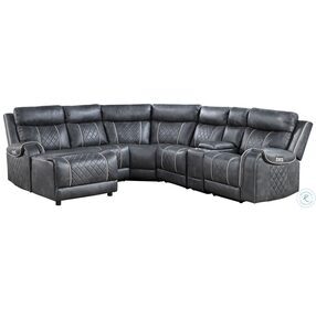 Gabriel Gray 6 Piece Modular Power Reclining Sectional with LAF Chaise