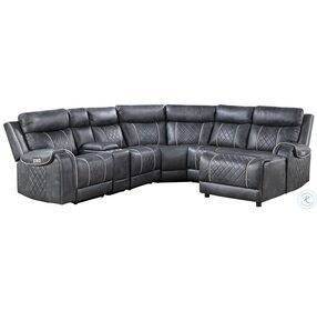 Gabriel Gray 6 Piece Modular Power Reclining Sectional with RAF Chaise