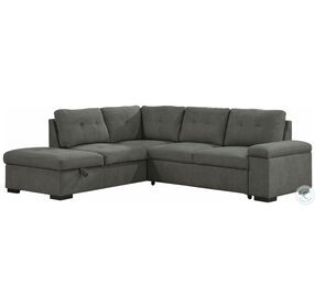 Brooklyn Park Dark Gray 2 Piece LAF Chaise Sectional with Pull out Bed and Storage Ottoman