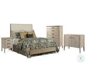 Symmetry Sand Incline Cal. King Upholstered Panel Bed With Low Footboard