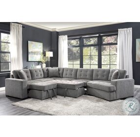 Logansport Gray Sectional with Pull out Bed