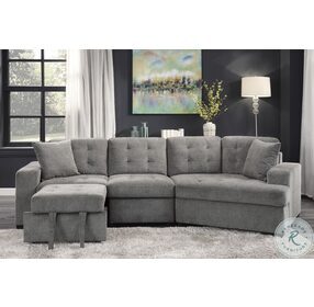 Logansport Gray LAF Sectional with Pull-out Ottoman