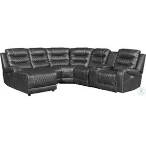 Putnam Gray Power LAF Reclining Chaise Sectional with USB Port