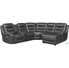 Putnam Gray 6 Piece Modular Power Reclining Sectional With RAF Chaise