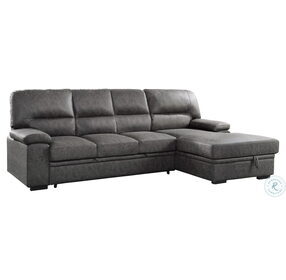 Michigan Dark Gray RAF 2 Piece Sectional With Pull Out Bed