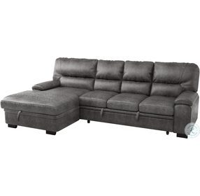 Michigan Dark Gray LAF 2 Piece Sectional with Pull Out Bed