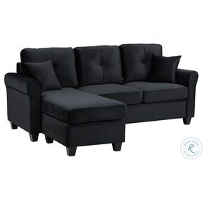 Monty Black Reversible Sofa Chaise Sectional