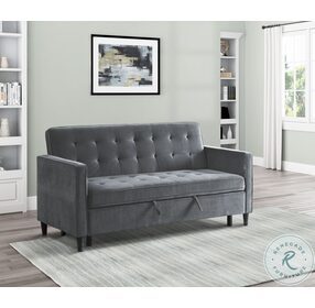 Strader Dark Gray Convertible Studio Sofa With Pull Out Bed