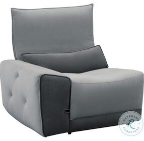 Helix Two Tone Gray Velvet LAF Power Reclining Sectional With Adjustable Headrest