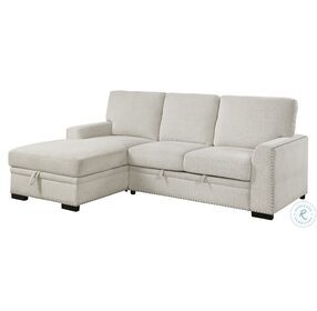 Morelia Beige 2 Piece LAF Sectional with Pull out Bed and Hidden Storage