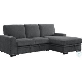 Morelia Charcoal 2 Piece RAF Sectional with Pull out Bed and Hidden Storage
