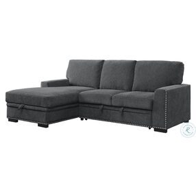 Morelia Charcoal 2 Piece LAF Sectional with Pull out Bed and Hidden Storage